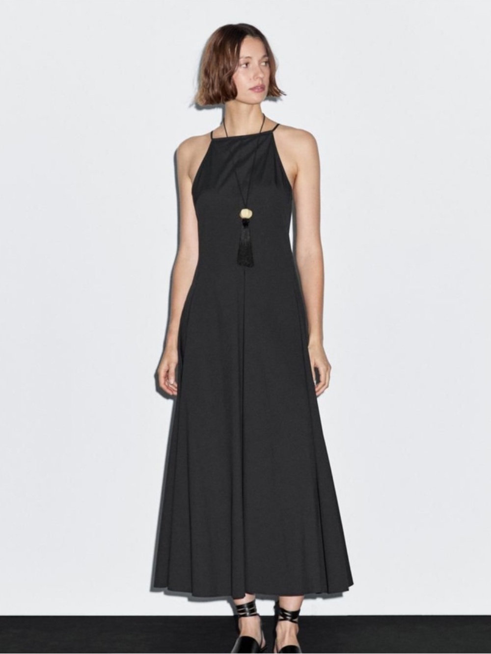 Massimo Dutti Square Neck Poplin Midi / Maxi Dress 2